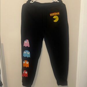 Pac-Man Women's Black Joggers with Colorful Ghost Accents